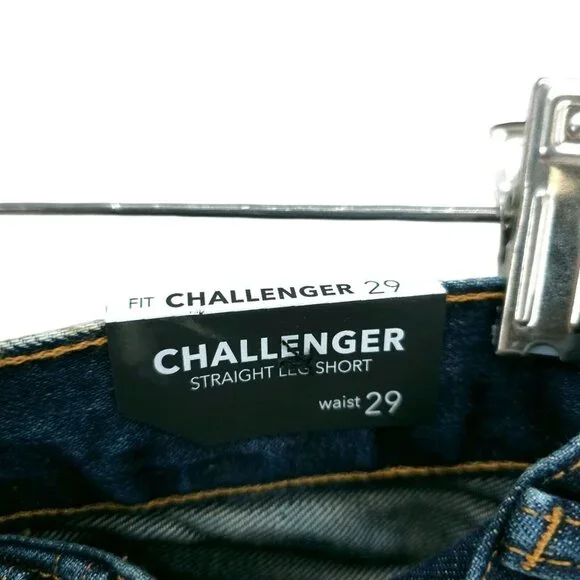 NWT PRPS Challenger Denim Shorts Indigo Blue Straight Leg Distressed Size 29